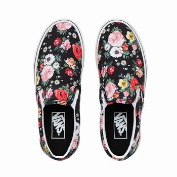 Damske Slip On Tenisky Vans Garden Floral Classic Čierne/Biele VA70GBJPV